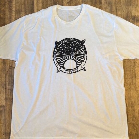 Slow Loris Time Dial Graphic Tee Shirt Moon Stars Sun White Size 3X Large - Picture 4 of 9